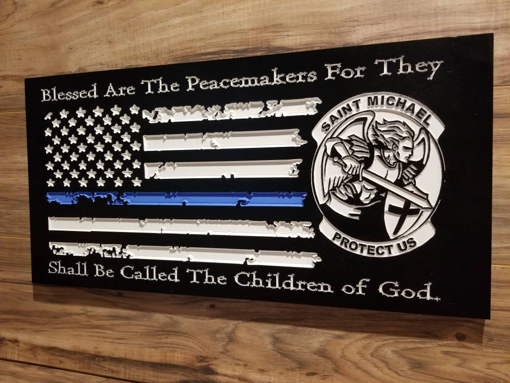 Personalized Police Officer Gifts Police Sign Rustic Thin Blue